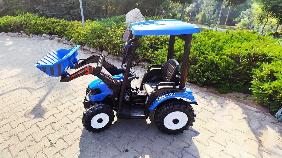Ogromny Traktor Na Akumulator Dla Dziecka 24V + Przyczepka + Łyżka
