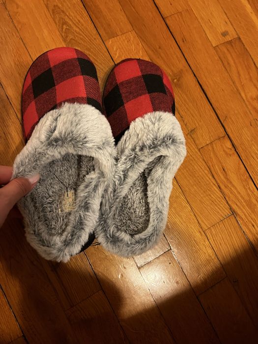 Новорічні капці новогодние тапочки клетка клітинка теплі 35 розмір