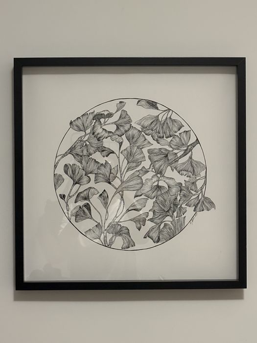 Grafika print milorzab w ramie 52x52 cm