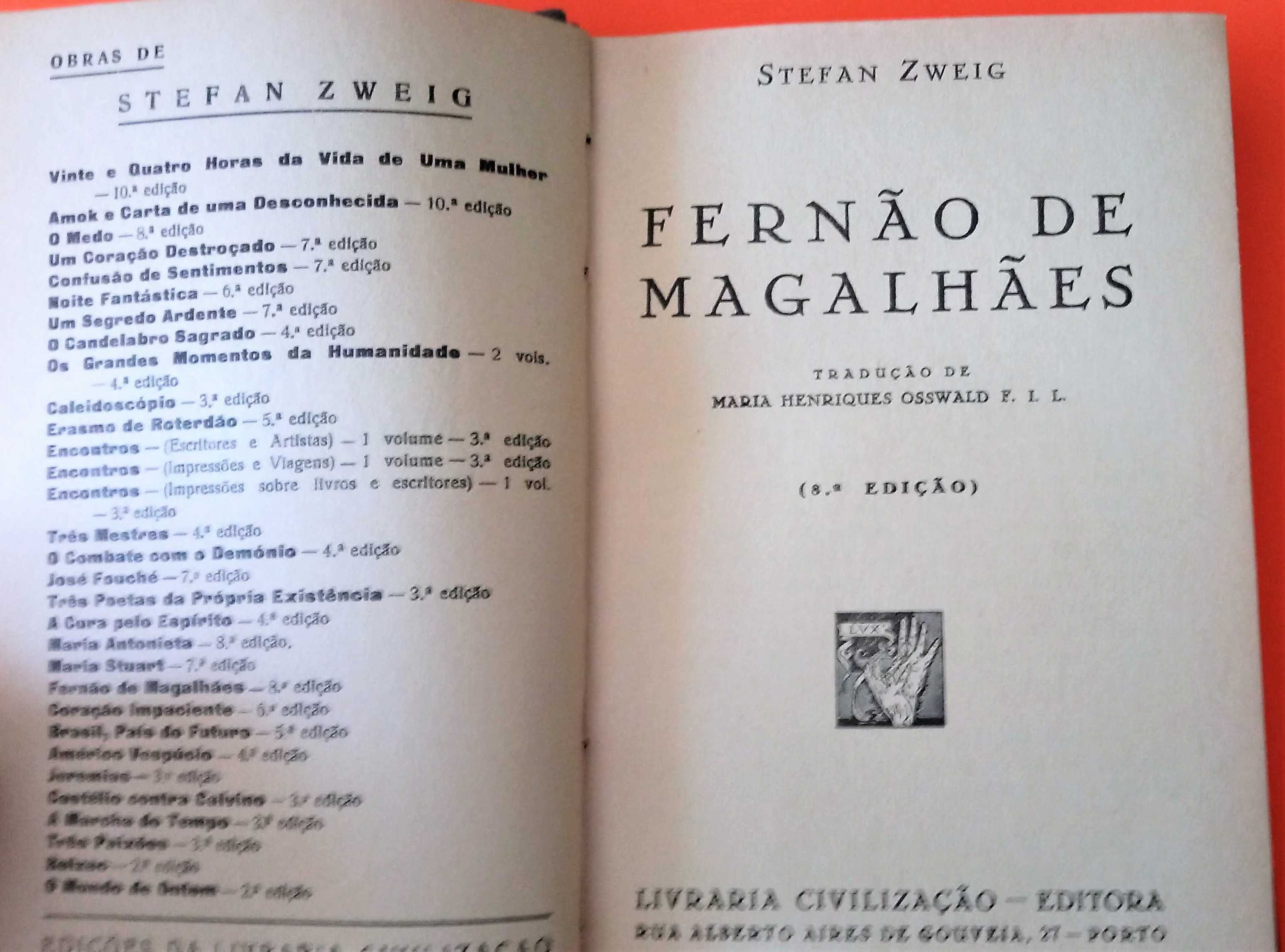 Fernão de Magalhães, Stefan Zweig,  Livraria Civilização, Porto