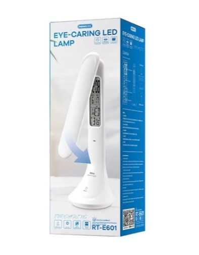 Настільна LED лампа Remax RT-E601 акумуляторна з годинником термометр