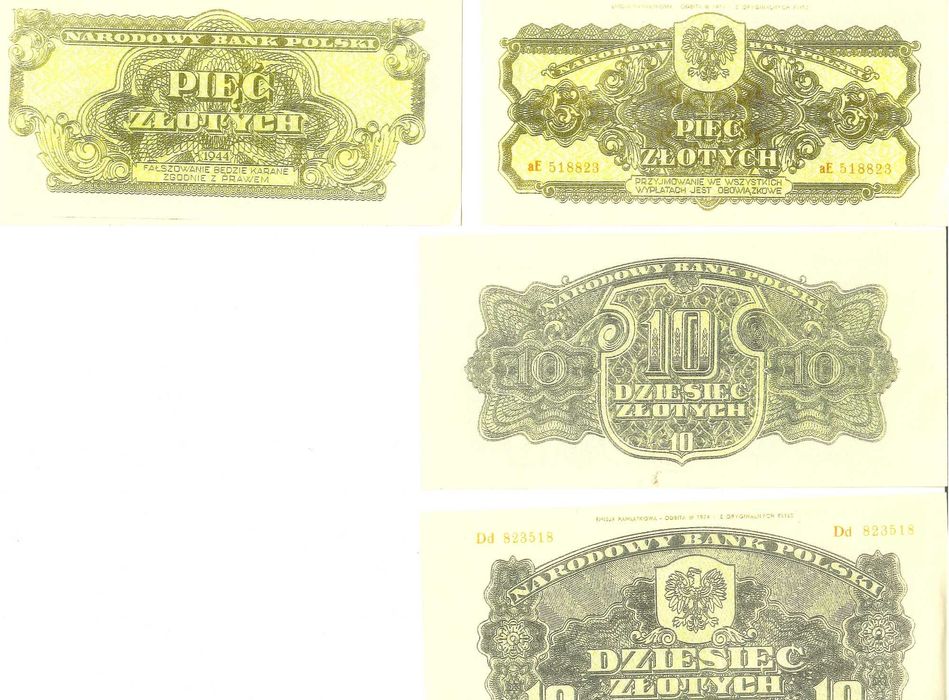 Kopie banknotów wydanie lubelskie 1944