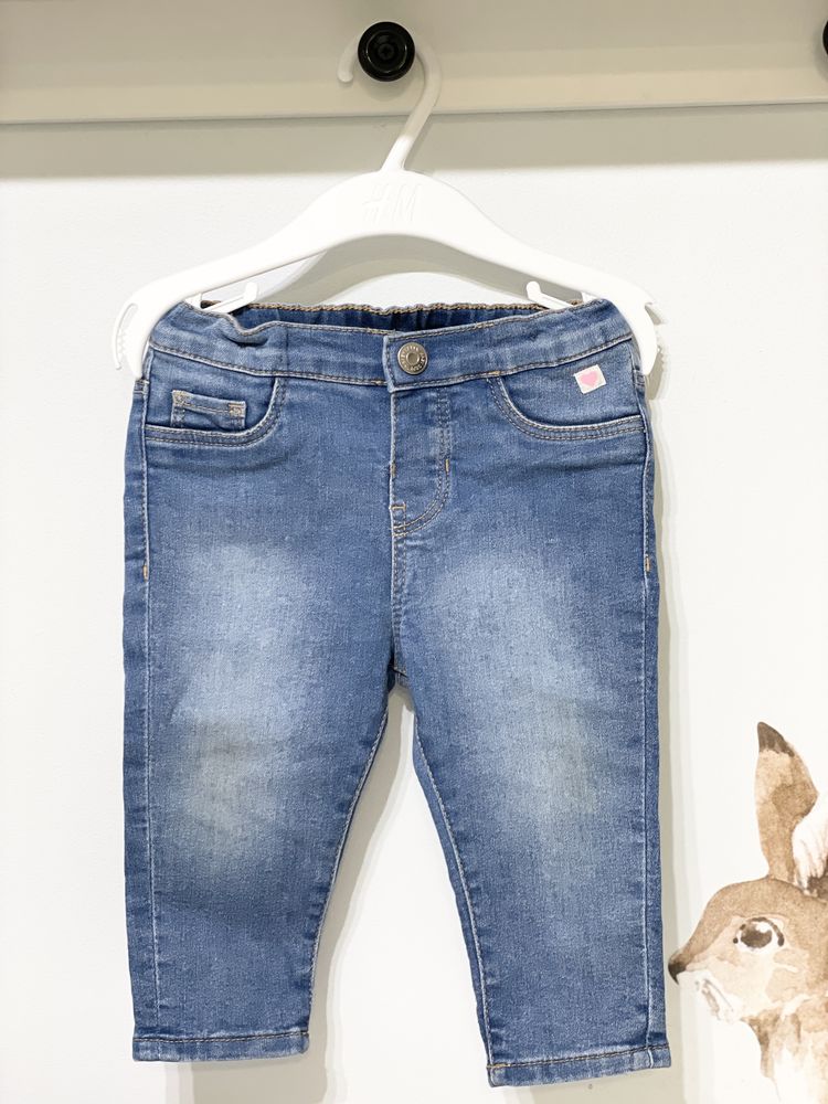 H&M spodnie jeansy 74 cm 6-9 mce niebieskie