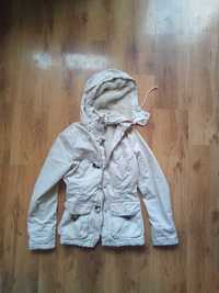 H&M parka zimowa jasny beż S\XS