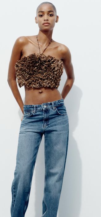 Top  bandeau leopardo da Zara.