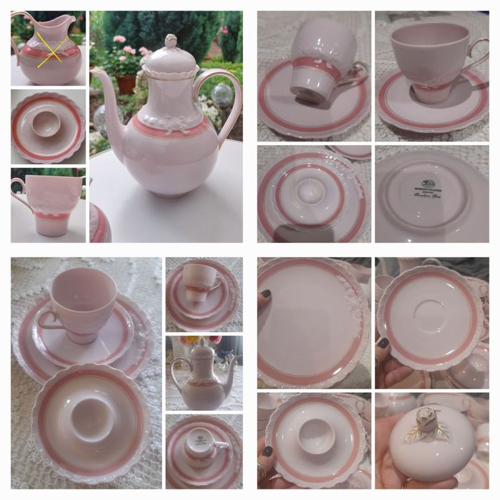 Фарфор розовый,молочник,Нахтман,Розенталь,рюмки,фруктовница,трио