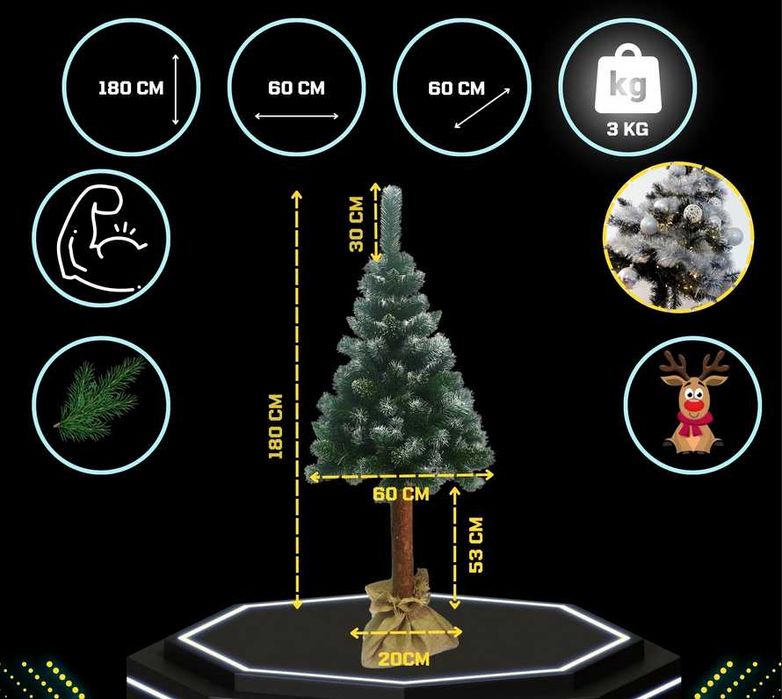 SUUPER !! Choinka jak Żywa 180CM