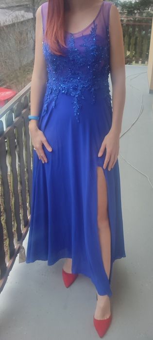 Piękna sukienka z gorsetem i koralikami roz S /M