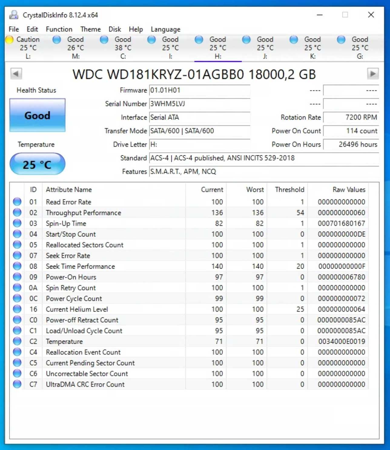 Жорсткий диск WD Gold Enterprise Class 18 TB (WD181KRYZ) HDD