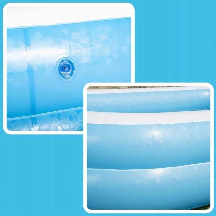Basen ogrodowy dmuchany rodzinny prostokątny do ogrodu xxl 185 x 130cm