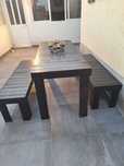 Mesa+2 bancos de correr