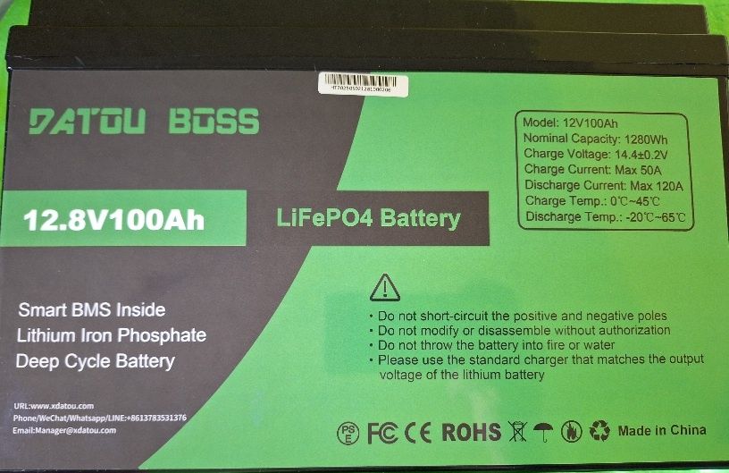 Akumulator lifepo4 Datouboss 100ah +Ładowarka