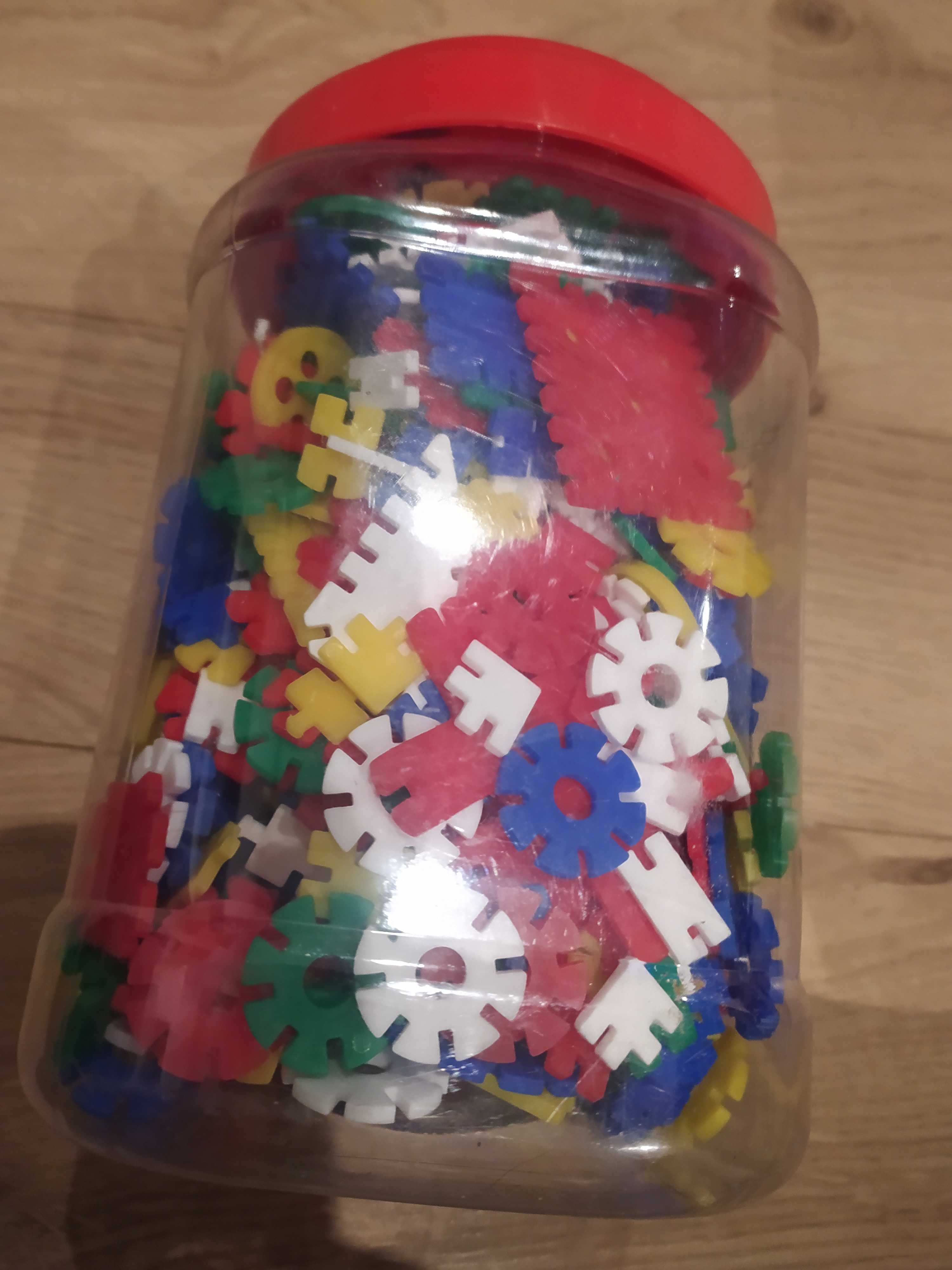 Klocki, GEO, 500g, rozwijają motorykę, DUŻO, w pojemniku