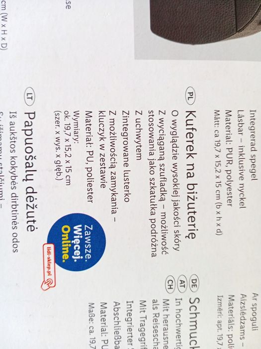 Kuferek na biżuterię esmara