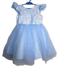 Niebieska balowa sukienka tiulowa 116 cm
