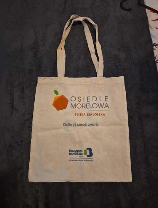 Torba materiałowa na zakupy A4 36x38 cm długie ramiączka Eco shopper