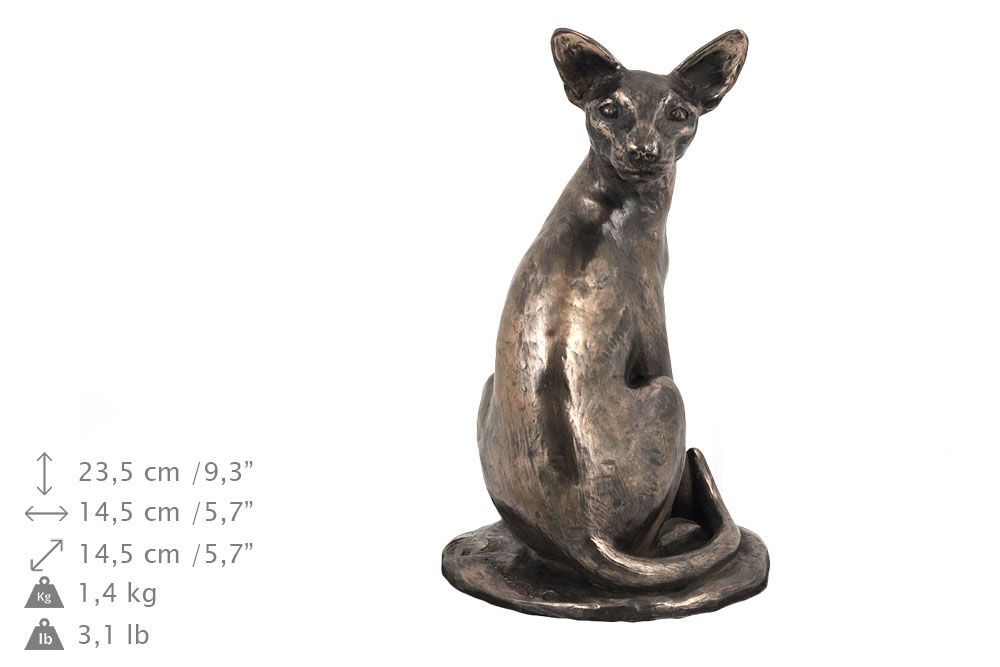 Kot egipski Mau urna ze statuetką drewniana Art-Dog