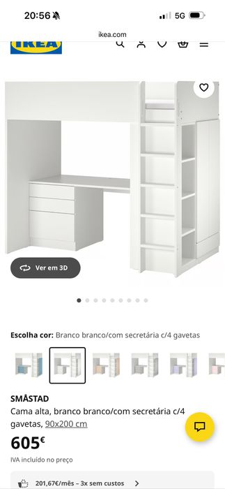 Cama alta smastad Ikea