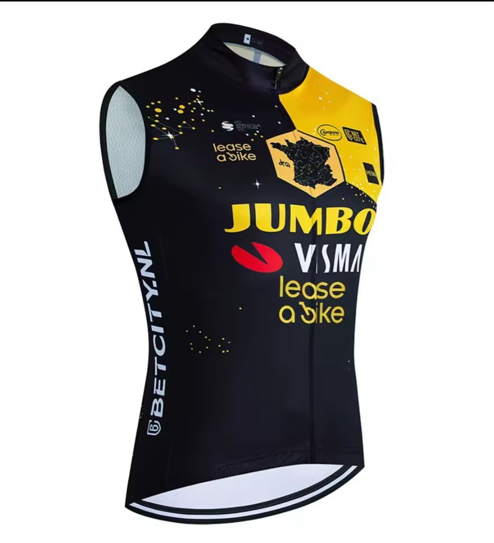 Coletes ciclismo UAE, BORA e VISMA