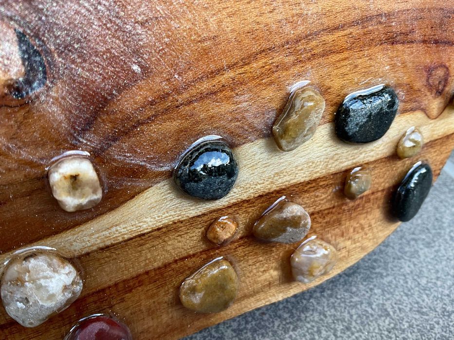 Ocean, dekoracja handmade z żywicy i drewna