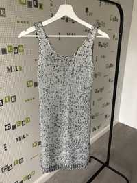 Srebrna sukienka dzianinowa, H&M