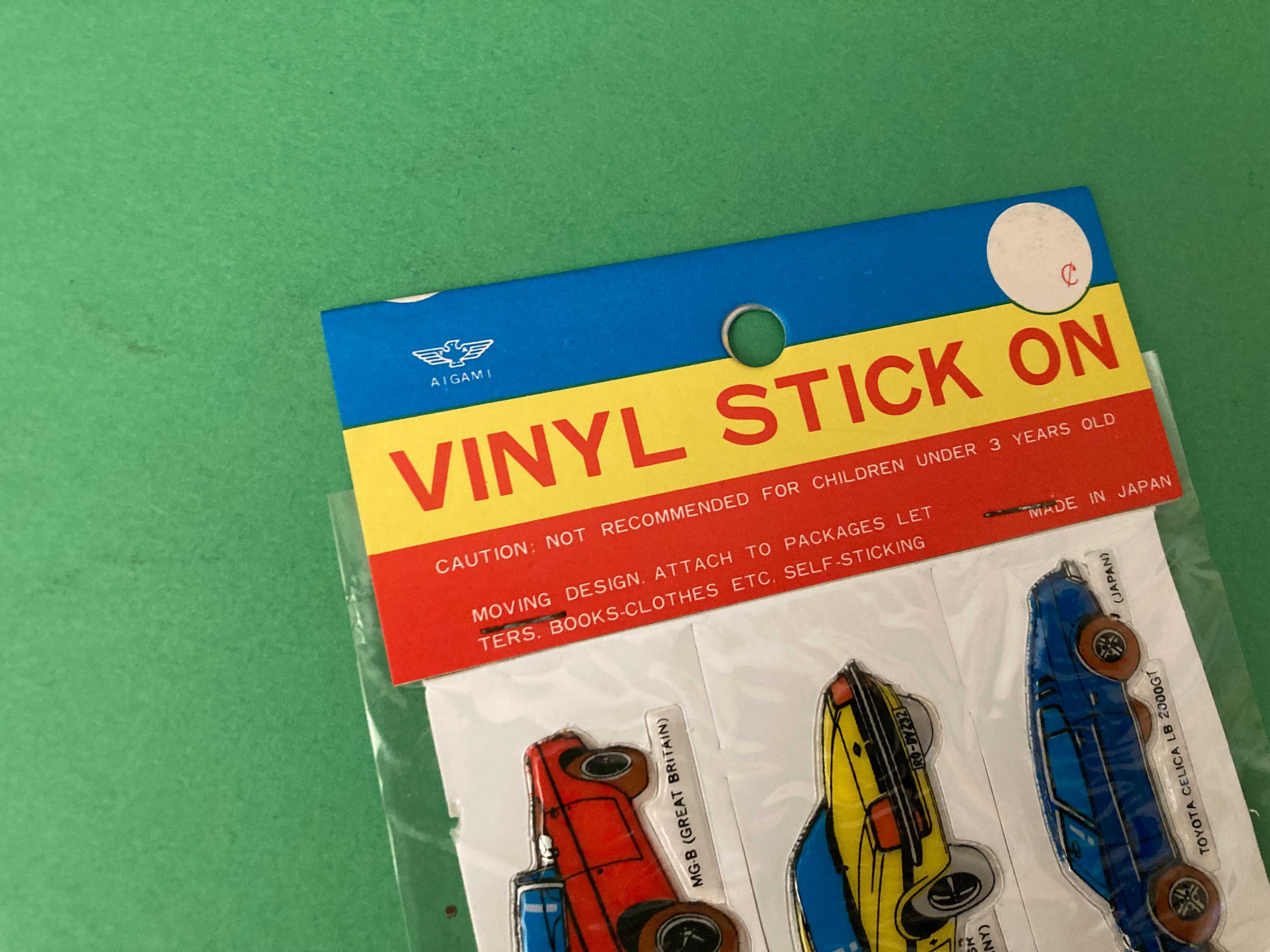 Folha com Autocolantes Almofadados Puffy Stickers Anos 80 Japão Carros