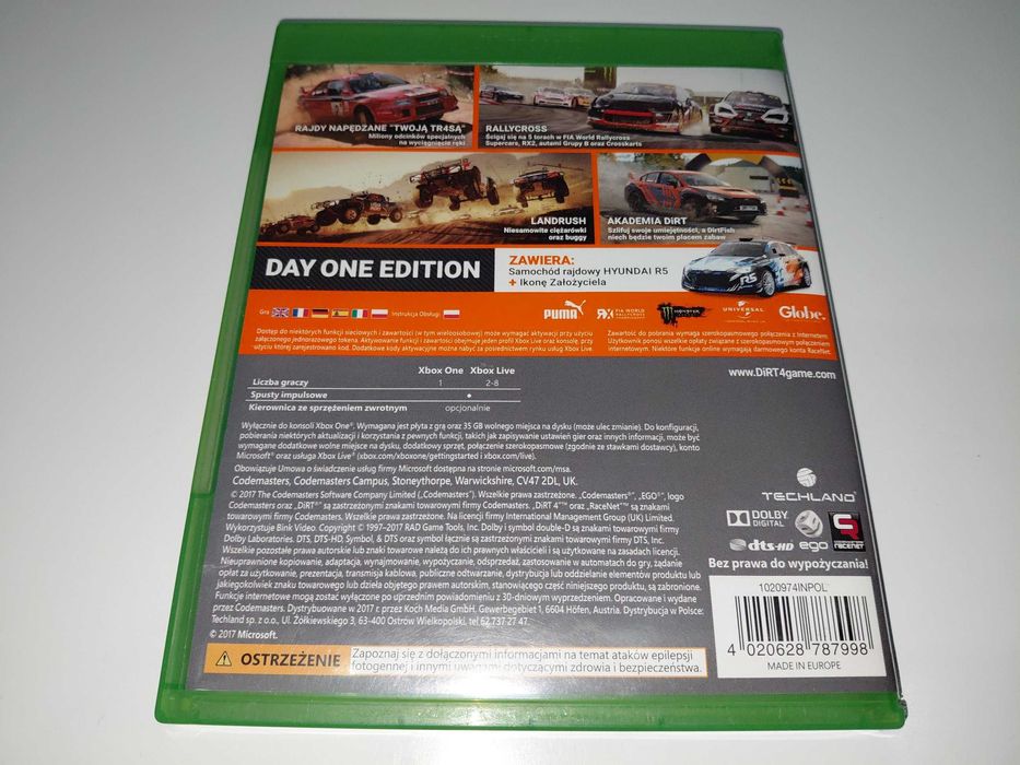 xbox one DIRT 4 mówią po polsku rajdy wrc Colin McRea