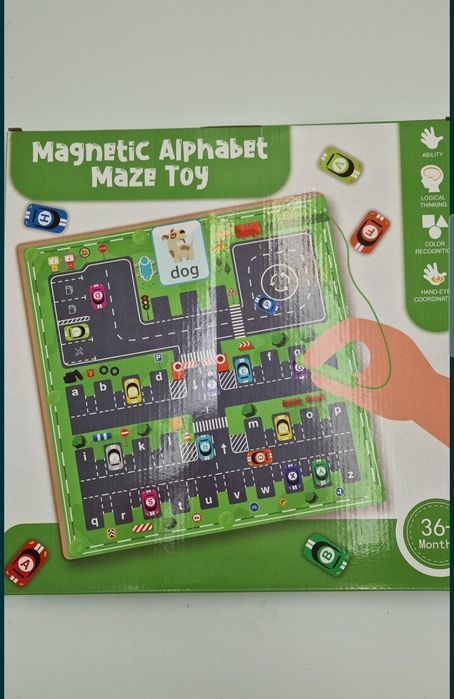 magnetyczna Labirynt Montessori,alfabet, labirynt