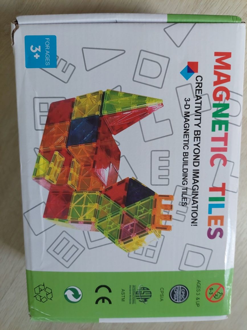 Klocki magnetyczne Magnetic tiles 60el nowe