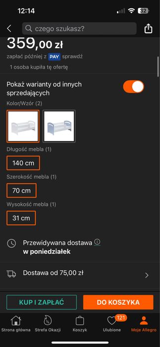Łóżko dziecięce z materacem