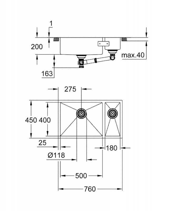 Мийка для кухні Grohe K700U 31575SD1