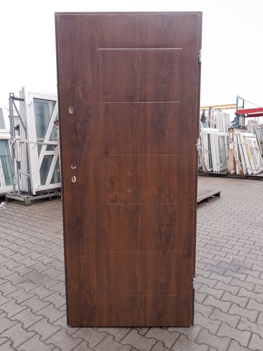 Drzwi zewnętrzne stalowe 100x208 Orzech, Czyste powietrze