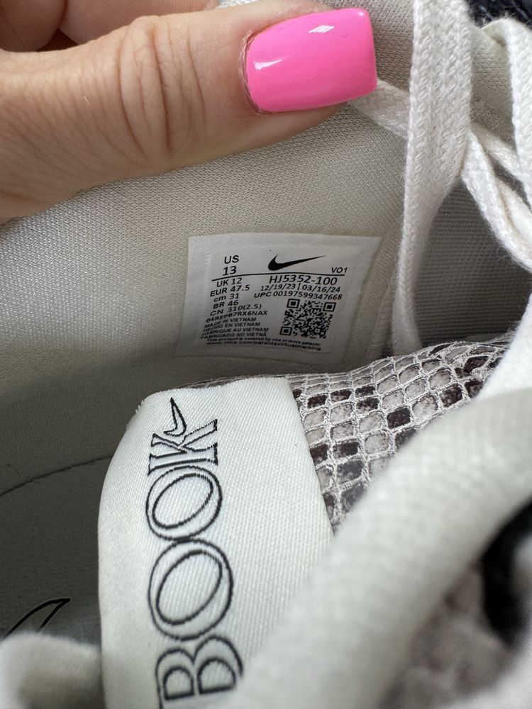 Кросівки баскетбольні Nike Book 1 "Python" HJ5352-100 47,5 оригінал