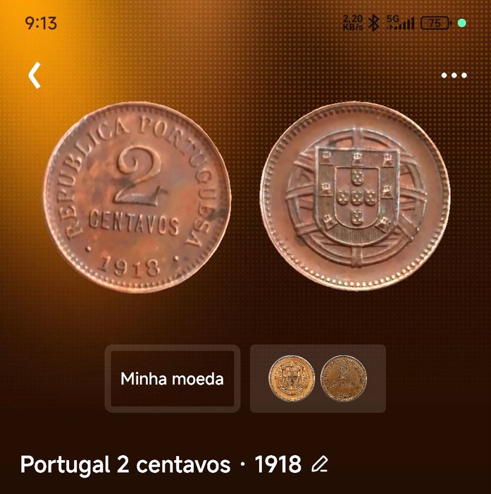 3 Moedas de 2 centavos 1918