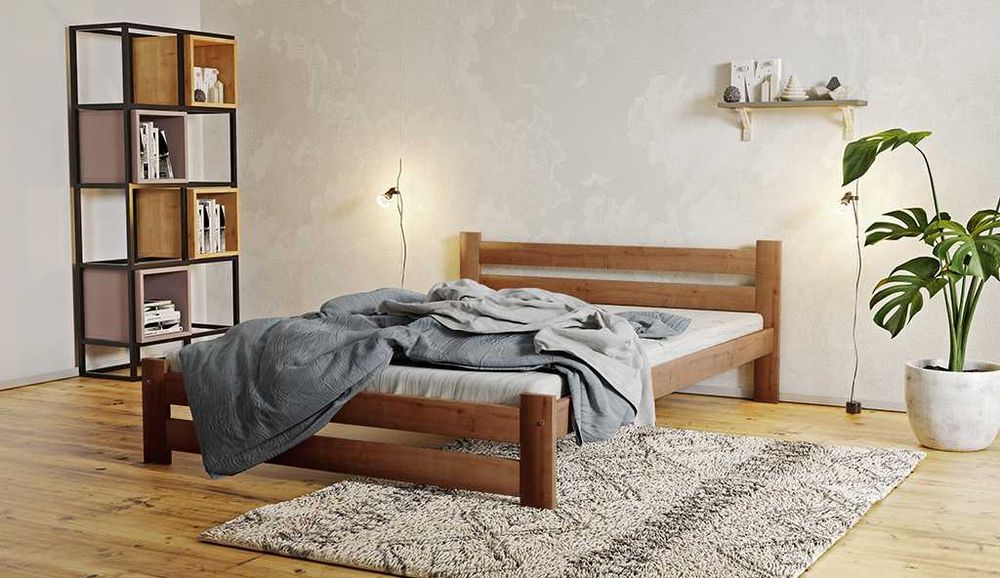 Łóżko KAMIL 90x200 120/140/160 sosna, dąb, orzech, olcha, białe, szare