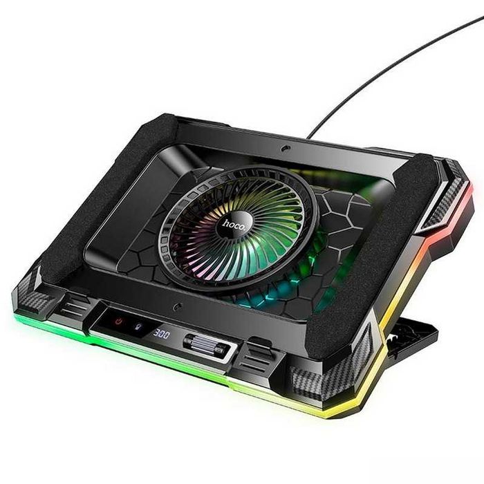 Кулер HOCO DH20 охлаждающая подставка для ноутбука до 19" с подсветкой
