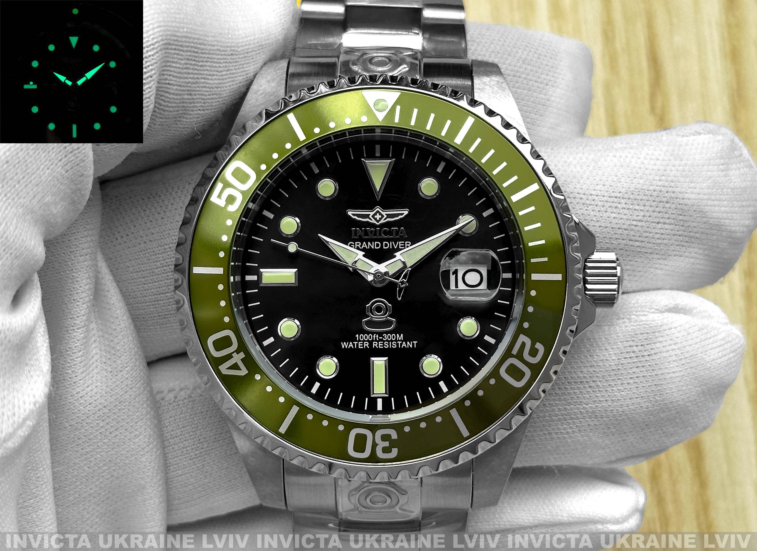 Часы Invicta 27612 Grand Diver Automatic Green Black 47 мм. 300 MT.