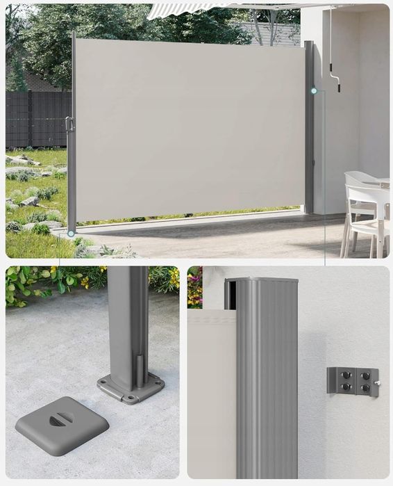 Songmics Gsa205E Roleta Boczna, Zwijana Beżowa, 2 X 3,5 M