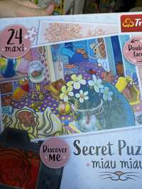 Puzzle w koty Secret puzzle miau miau trefl double face discover me