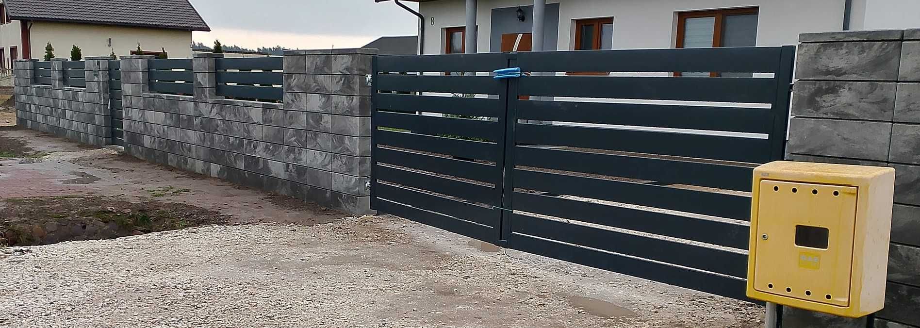 Brama uchylna palisadowa 4m + furtka