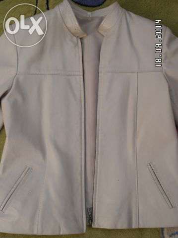 Kurtka skórzana prosto z Grecji r L beżowa