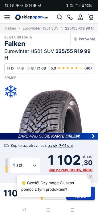 Opony Zimowe Falken Eurowinter HS01 SUV 225/55/19