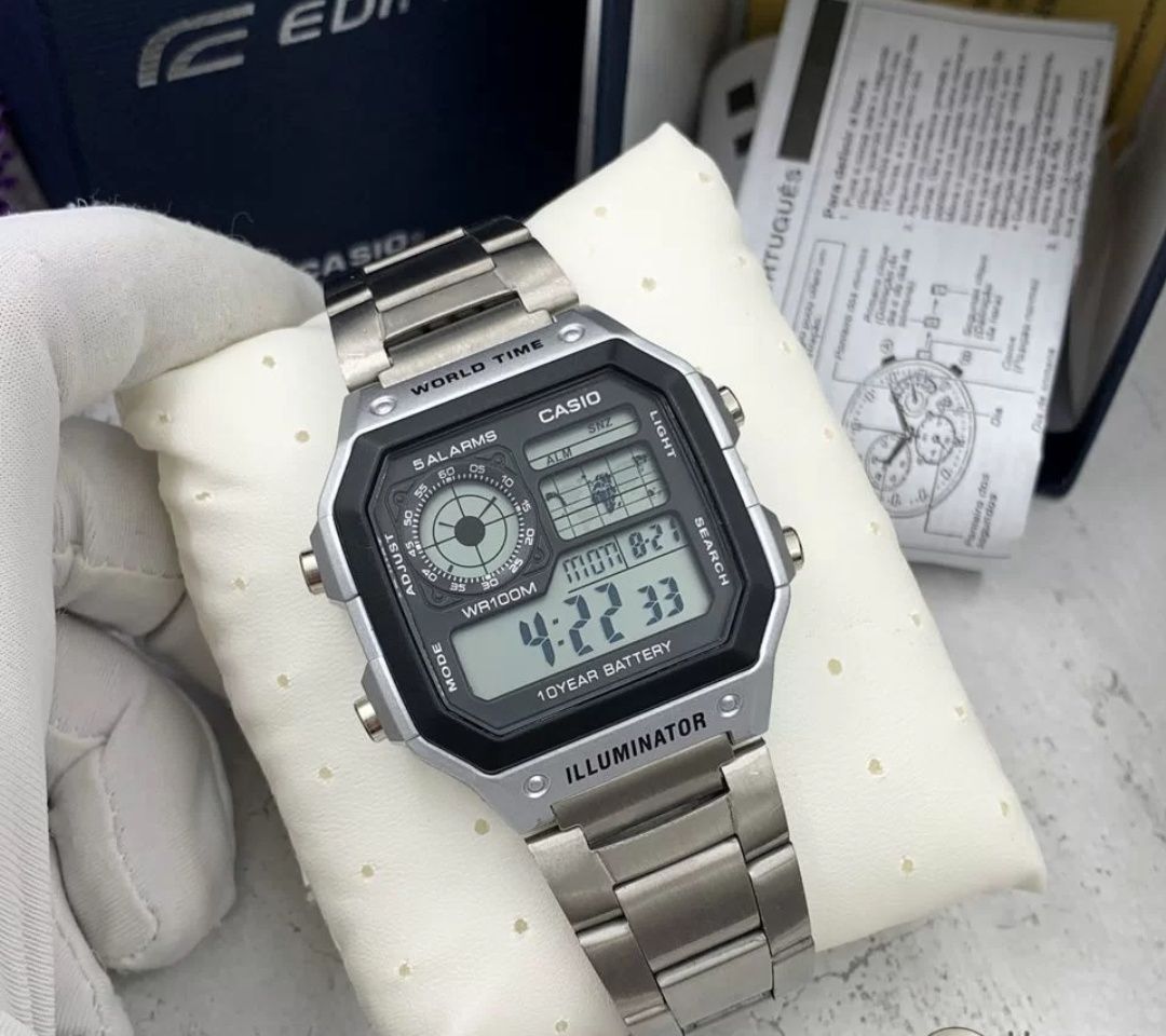 Годинник  CASIO AE-1200WH Illuminator ілюмінатор карта міра