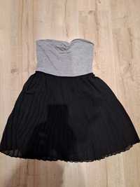 Sukienka damska rozmiar M 38 ROXY plisowana czarno szara
