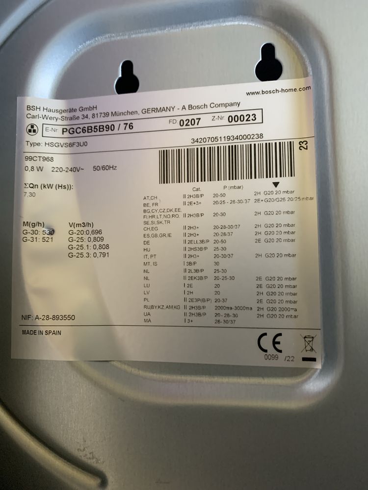Plyta gazowa bosch powystawowa