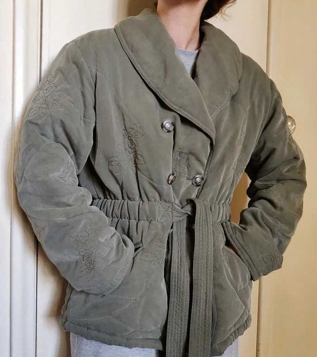 Casaco Robe Oversize Verde Caqui - Vintage - René Derhy