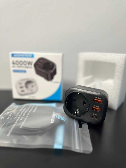 Мережева розетка, адаптер + кабель Type-C в подарунок