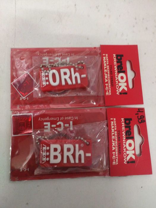 Brelok z grupą krwi