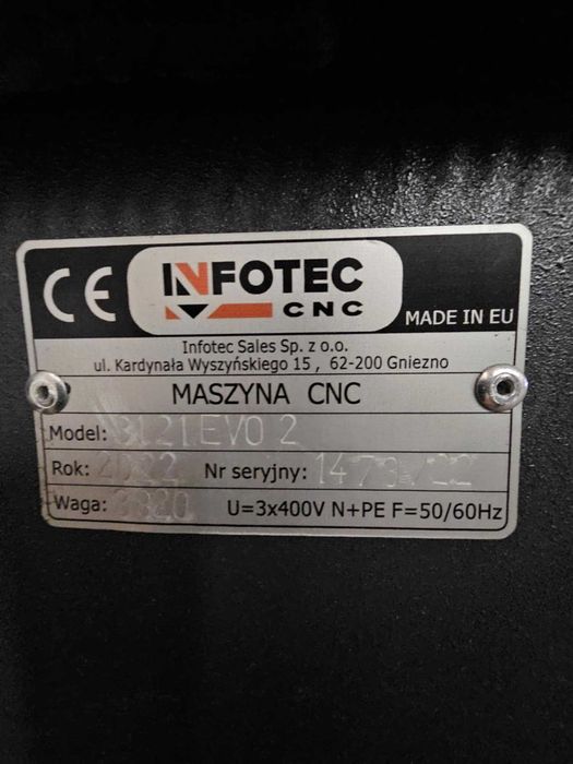 CNC INFOTEC 3121 PRO EVO Stół podawczy i odbiorczy - Prawie NOWA