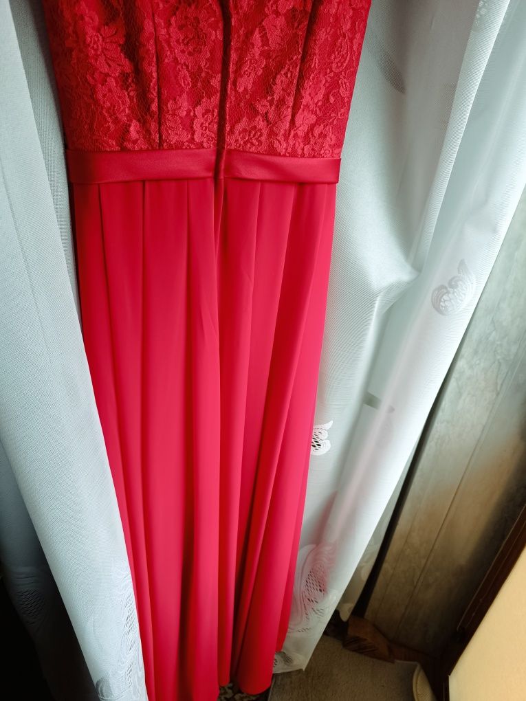 Długa sukienka czerwona XS sylwester wesele